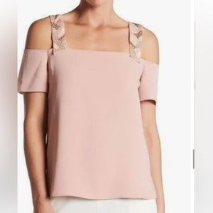Cooper and Ella cold shoulder top with beaded straps